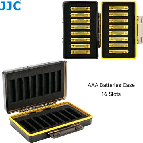 JJC 16 Slots AAA Battery Box Holder Storage Case Organizer