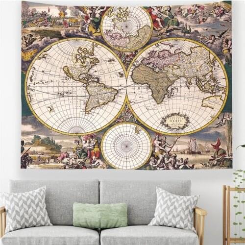 World Map Tapestry Quality Wall Decoration Farmhouse Tent Party Holiday Wall Hanging Supplies Bedspread Beach Mat Home decariton