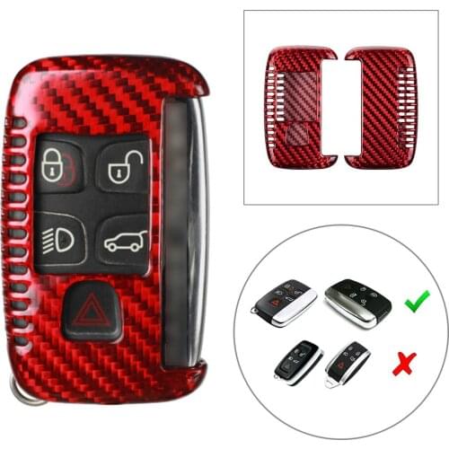 Car Remote Key Shell Cover Case Replacement Carbon Fiber For Land Rover Range Rover Discovery &For Jaguar F-Pace F-Type XE XF XJ