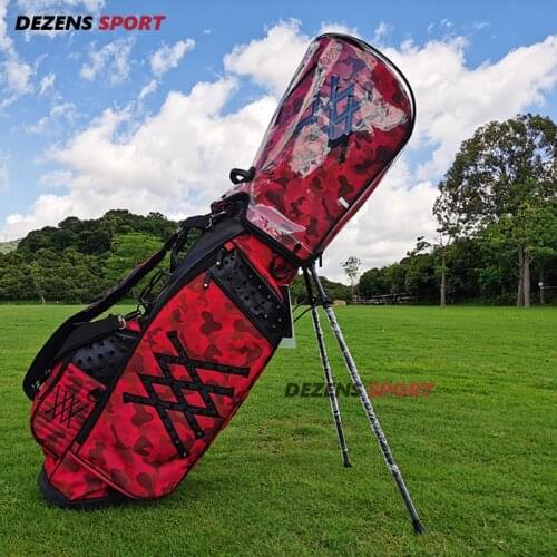 DEZENS Red Camo Stand Bag Golf cart bag Waterproof Big Capacity Packages Multi-Pockets Durable Bag Golf Club Equipments