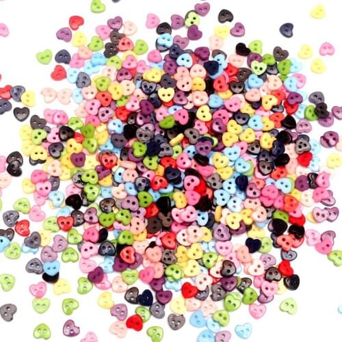 LF 200Pcs Mixed Heart Resin Sewing Button For Clothes Scrapbooking Decorative Needlework Botone Handicraft Diy Accessories