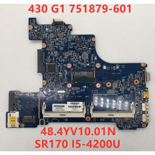 For Probook 430 G1 Laptop motherboard 751879-601 753630-601 122430 39-1N 48.4YV10.01N With SR170 I5-4200U CPU 100% working well