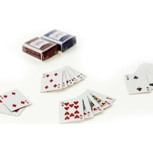 New arrival Mini Doll house Playing Cards Miniature Games Poker Miniature For Dolls Accessory Home Decoration