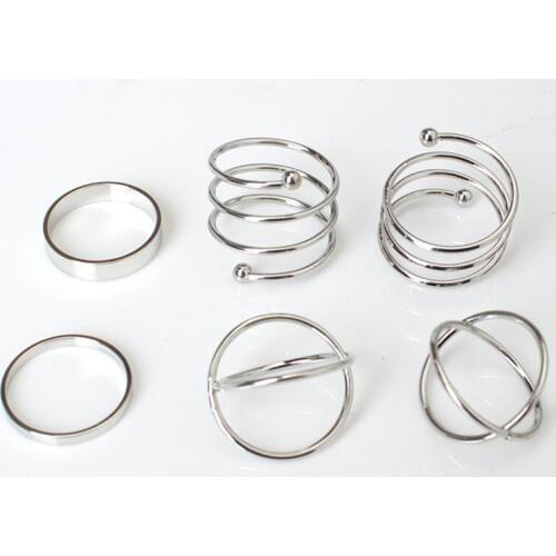 Fashion personality womens rings cross-metal six-piece ring jewelry new explosion models