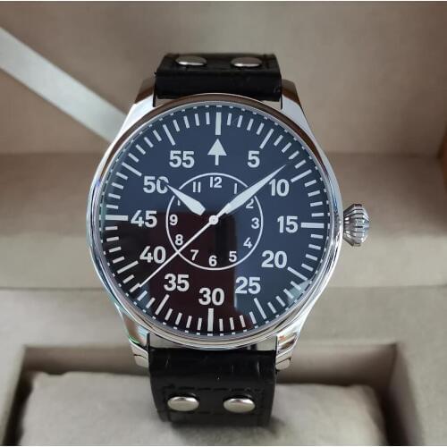 44mm Pilot style 316L stainless steel case Automatic mens Watch Japan NH35A Movement Sapphire Crystal C3 Super luminous