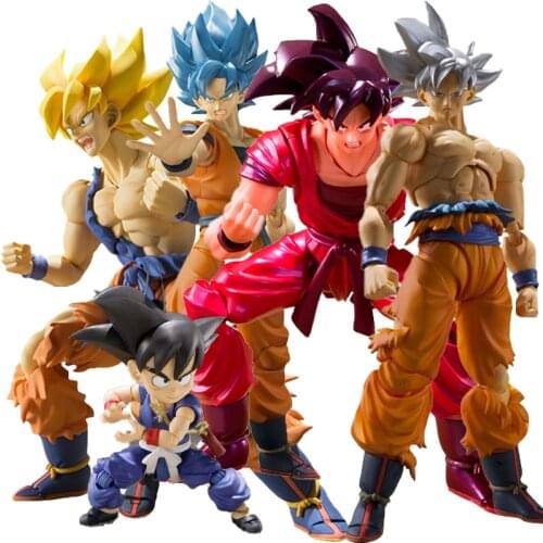 Set Original Bandai SHFiguarts Dragon Ball Super Saiyan God Goku Action Figure Collection PVC Model Figura Anime Figure Toys