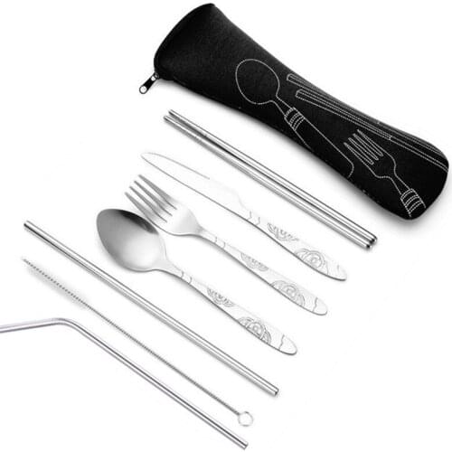 Stainless Steel Universal Tableware Cutlery Set Stainless Steel Cutlery Easy To Clean Restaurant Portable Convenient Home