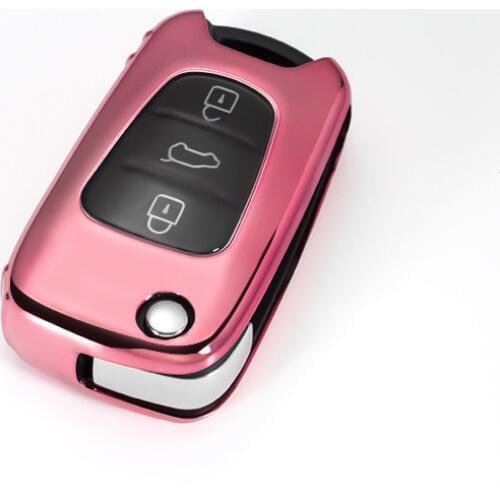 New Soft TPU Car Flip Folding Key Case Cover For Hyundai Solaris For KIA Rio 3 Picanto Ceed Cerato Sportage K2 K3 K5 Accessories