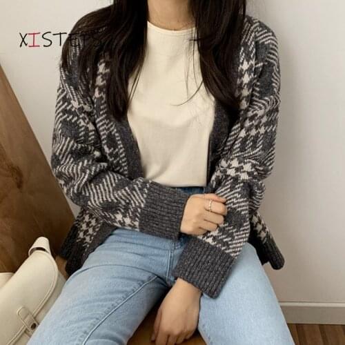 Single Breasted Loose Women Winter Thick Cardigan Coats Warm High Quality Female Sweaters Black Camel Vintage Oversize Jumpers