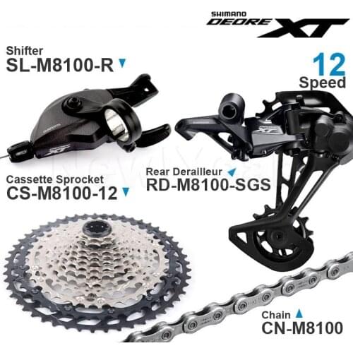 SHIMANO DEORE XT M8100 12v Groupset MTB Bike 1x12-Speed RD SL CS CN M8100 SHADOW Rear Derailleur SGS Shifter Cassette 10-51T