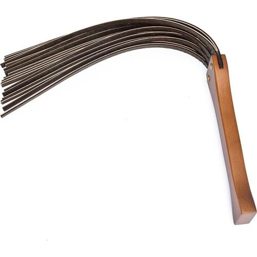 Sex Toys Genuine Leather Whip Spanking Strip Tassel Wooden Handle Bdsm Bondage Flogger for Couples Adult Games