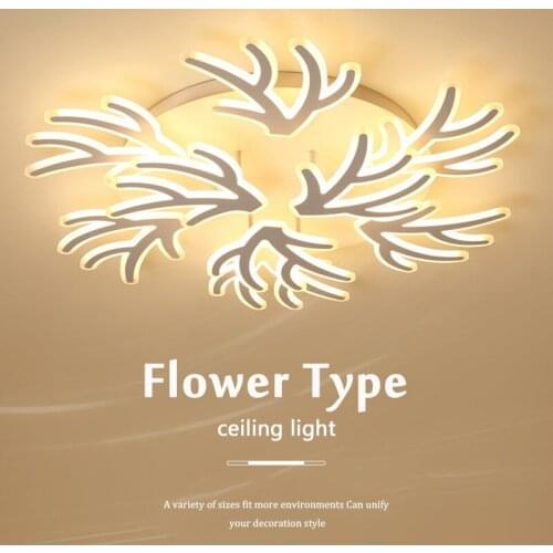 Flower Type Living Room Ceiling Light LED Warm Romantic Bedroom Room Light Remote Control Function Easy Installation Light