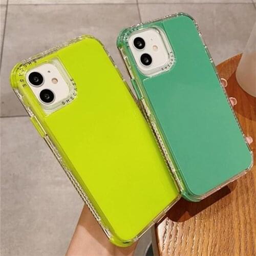 Candy Color Shockproof Phone Case For iPhone 12 13 11 Pro Max XR XS Max X 7 8 Plus 12 13 Mini 11Pro Soft TPU Bumper Back Cover