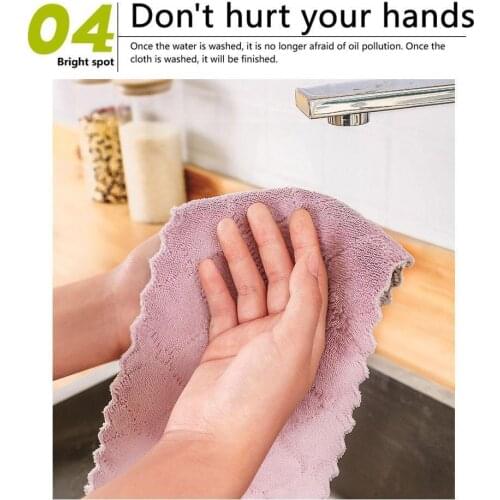 Dishwashing Cloth Microfiber Towel Kitchen Dish Cloth Non-Stick Square Tableware Towel Household Oil Wipe Cleaning Small J4A6