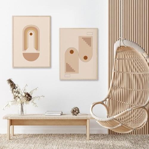 Modern Abstract Poster Dot Arch Canvas Painting Line Drawing Art Print Neutral Gallery Wall Picture For Living Room Home Décor