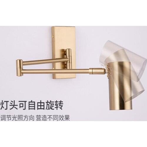 Nordic Design Long Arm LED Wall Lamp Loft Modern Sconce Wall Lights Telescopic Folding Gold Iron Luminaire Home Decor Lighting