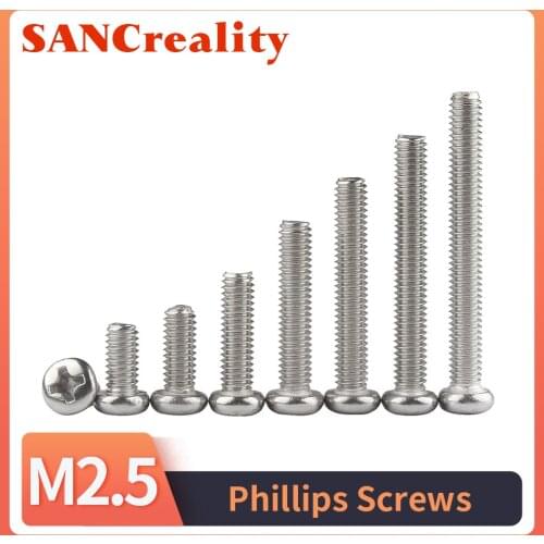 M2 M2.5 M3 M4 M5 304 Stainless Steel Cross Recessed Pan Head PM Screws Phillips Screws