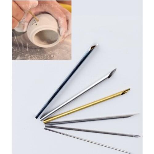5/6PCS Pottery Art Punch Teapot Mouth Punching Tool Full Circle Punch Drilling Purple Clay Pot Tool Stainless Steel Clay Tools