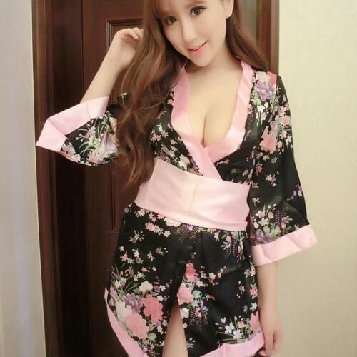 Sexy Deep V Robes Silk Robes For Women Printed Bathrobes Kimono Bridesmaid Lingerie Robe Silk Robes for Women Bridesmaid