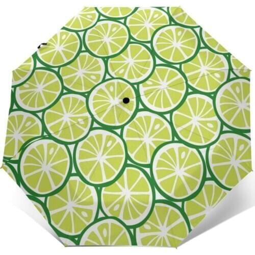 Sunny Umbrella Lime Citrus Tropical Summer Automatic folding portable men women umbrella Sunscreen rain Windproof beach parasol