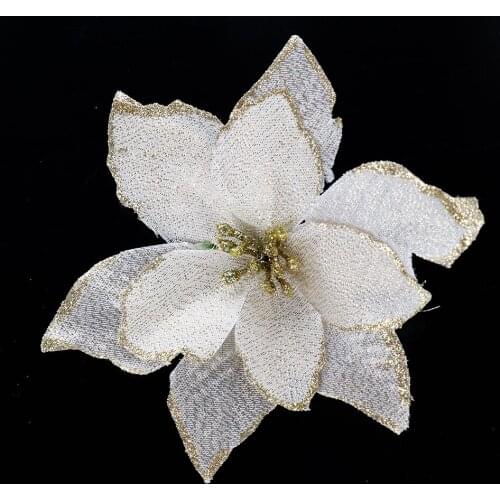 1PC Glitter Hollow Wedding Party Decor Christmas Flower Xmas Tree Ornament New