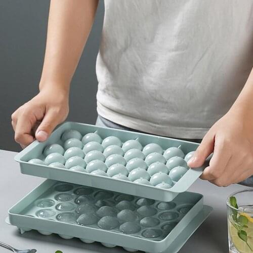 18/33 Grid 3D Round PP Ice Making Mold Reusable Ice Grid Home Bar Party Round Ice Making Machine Kitchen DIY Ice Cream Mold