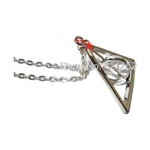 20pcs HP Deathly Hallows Symbol Rotating Pendant Necklace