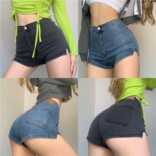 2021 European and American style four seasons hip high waist denim shorts sexy slim and hot shorts ZTM552
