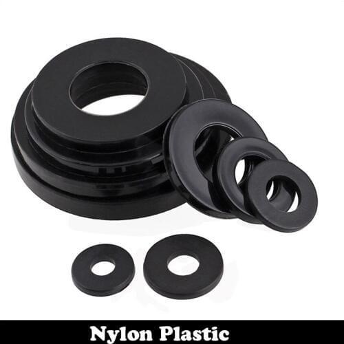 30pcs M12 M12*24*2 M12X24X2 lack Nylon Plastic Plain Gasket Insulating Flat Washer