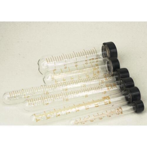 5ml/10ml/15ml/20ml/25ml/30ml/50ml Lab Clear Glass Test Tube Round Bottom With Cap Glassware Teaching