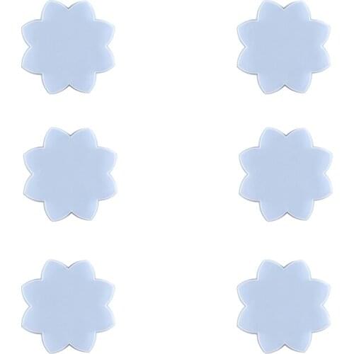 6 Pcs Lotus Coaster Silicone Diy Crystal Glue Mold