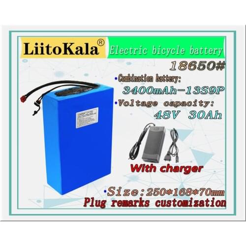 LiitoKala e-bike battery 48v 30ah li ion battery pack bike conversion kit bafang 1000w and charger