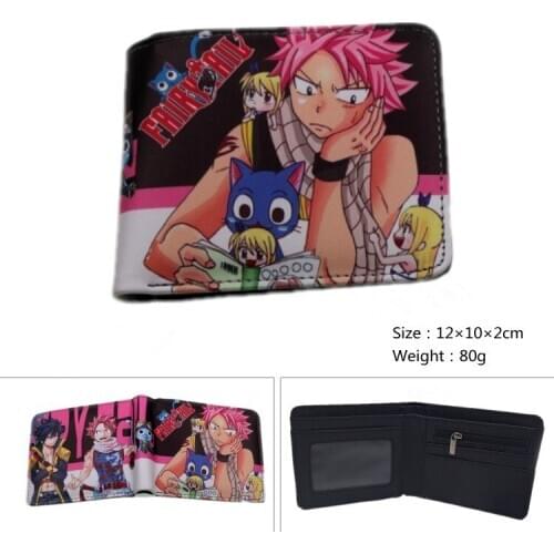 Anime Fairy Tail Happy Cat Wallet Women Pocket Card Holder Bi-Fold Purse Mens Cartoon Short Coin Purse