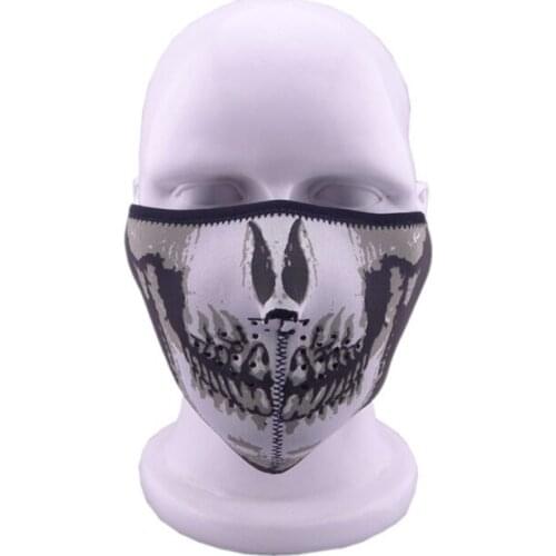 Skull Balaclava Half Face Mask Cycling Face Cover Outdoor Motorcycle Face Shield Ghost Halloween Military Tactical Airsoft Masks