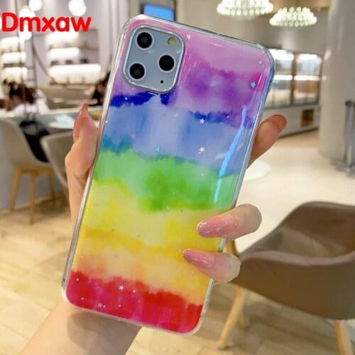 Casing For OPPO Y70s Y51s A92s A91 F15 A8 A31 A5 A9 2020 F11 Colorful Gradient Rainbow Soft Silicone Protective Back Cover