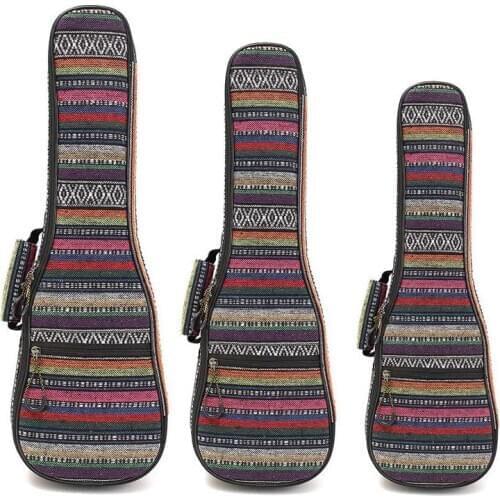 21 23 26 Inch Ukulele Carry Bag Double Strap Hand Folk Canvas Cotton Padded Case For Ukulele Guitar Parts & Accessories QB01