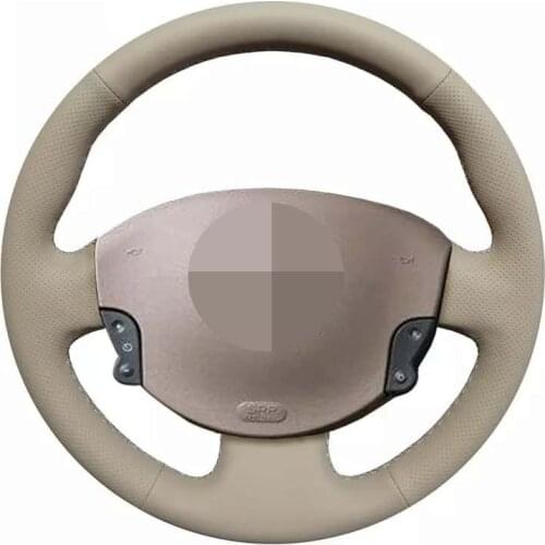 Car Steering Wheel Cover Soft Beige Artificial Leather For Renault Megane 2 2003-2008 Kangoo 2008 Scenic 2 2003-2009