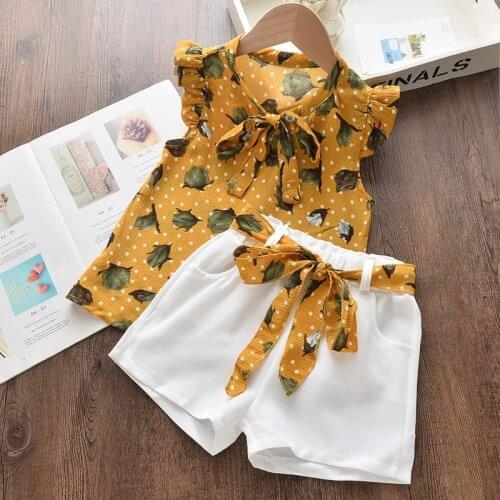 Girls Floral Clothing 2020 New Summer Kids Sleeveless Flowers Vest and Pants 2Pcs Girl Toddler Outfit Soft Clothes
