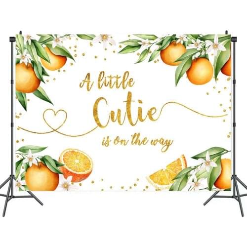 Fruit Orange Theme Welcomes Newborn Baby Background Portrait Photography Party Decors Photographic Backdrops Photocall Studio