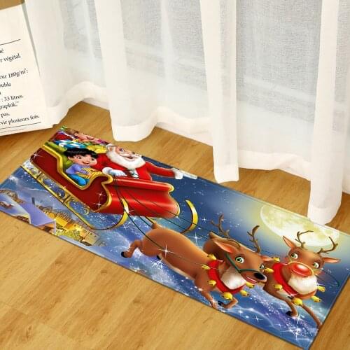 Kitchen Carpet Entrance Doormat Christmas Pattern Bedroom Children Floor Decoration Rug Home Hallway Bathroom Anti-Slip Long Mat
