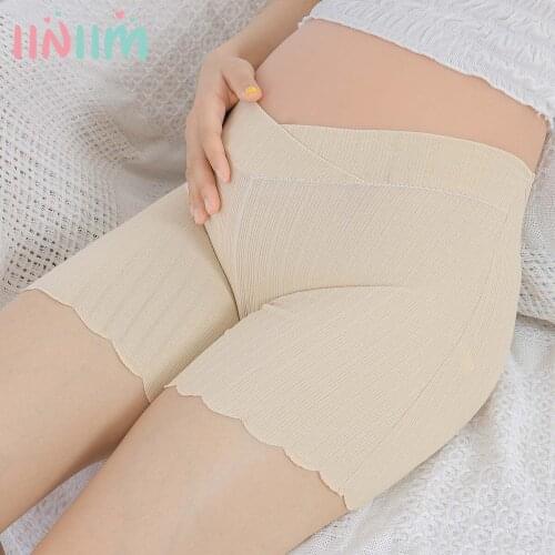 Maternity Leggings Plus Size Pregnancy Soft Breathable Safety Shorts Pregnant Women Belly Low Waist Abdomen Support Shorts