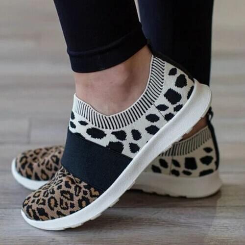 Vulcanized Shoes Women Flat Shoes 2020 Slip On Loafers Breathable Woman Leopard Mix Colored Autumn Female Casual Shoes