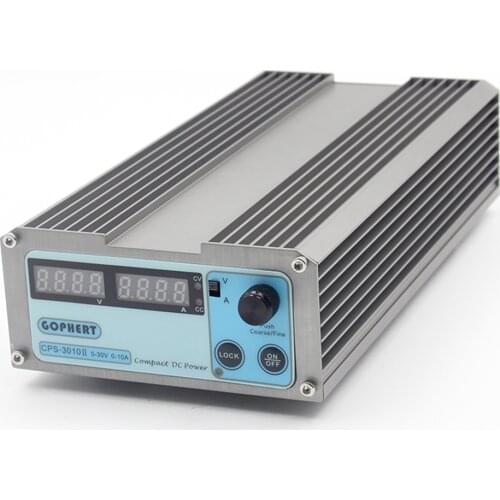 Mini cps-3010II DC Power Supply + Banana clip wire EU UK US adapter OVP/OCP/OTP low power 110V - 230V 0-30v 0-10A CPS-3010