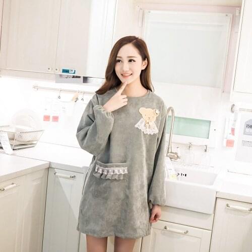 Korean fashion apron cute kitchen cotton overalls cleaning kitchen and bathroom protection clothing adult gown