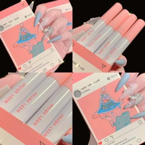 MUGE LEEN 8 Pcs Floral Girl Cigarette Tube Lipstick Lip Glaze Lasting Moisturizing Set
