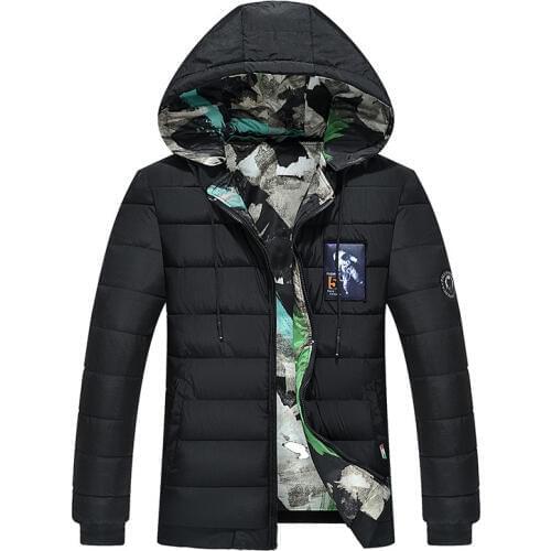 2018 New Arrival Wear on both sides Parka Brand Clothing Winter Men Cotton Winter Warm Regular Formal Jackets And Coats