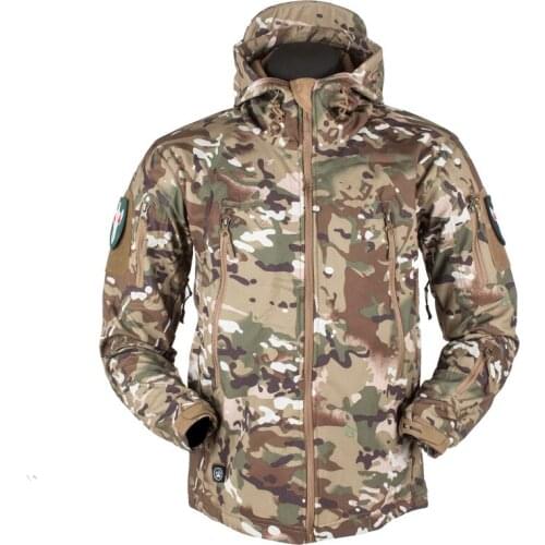Pop mens training coat US military uniform winter plus size mens camouflage jacket shark soft shell military tactical jacket