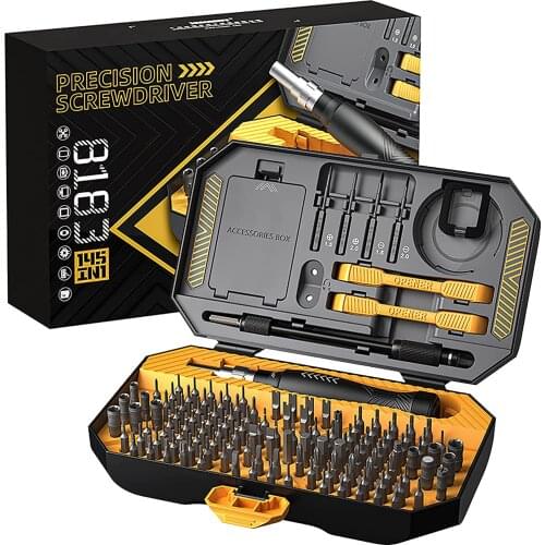 133 in 1 Precision Screwdriver Set Professional Electronics Repair Toolkit with 119 Bits Magnetic Driver Kit and Magnetic Buckle
