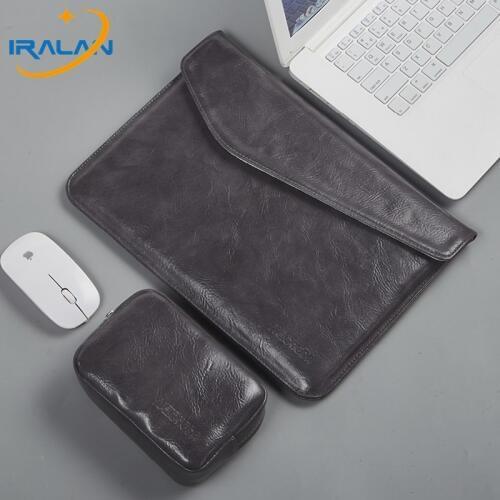 2019 New Ultra-thin Magnetic Buckle Leather Sleeve Laptop Bag 14 For Macbook Air 13 2018 Pro 15 Touch Bar Mi Bags Notebook Case