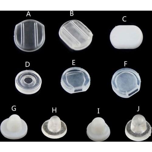 2021 New 100Pcs Clear Earring Pads Silicone Comfort Earring Cushions for Clips on Earring 2020 trend